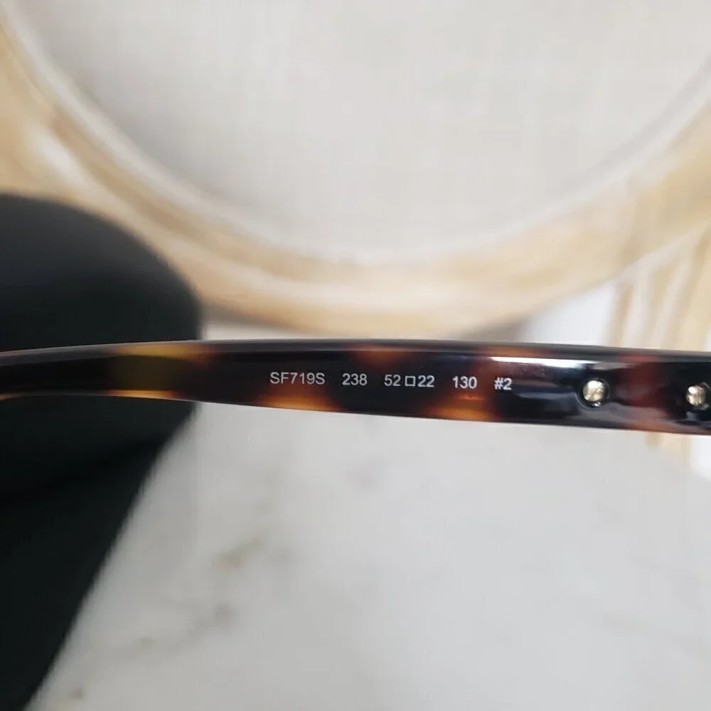 NIB Salvatore Ferragamo Oversize Tortoise Brown Side Cut Out 52mm Sunglasses